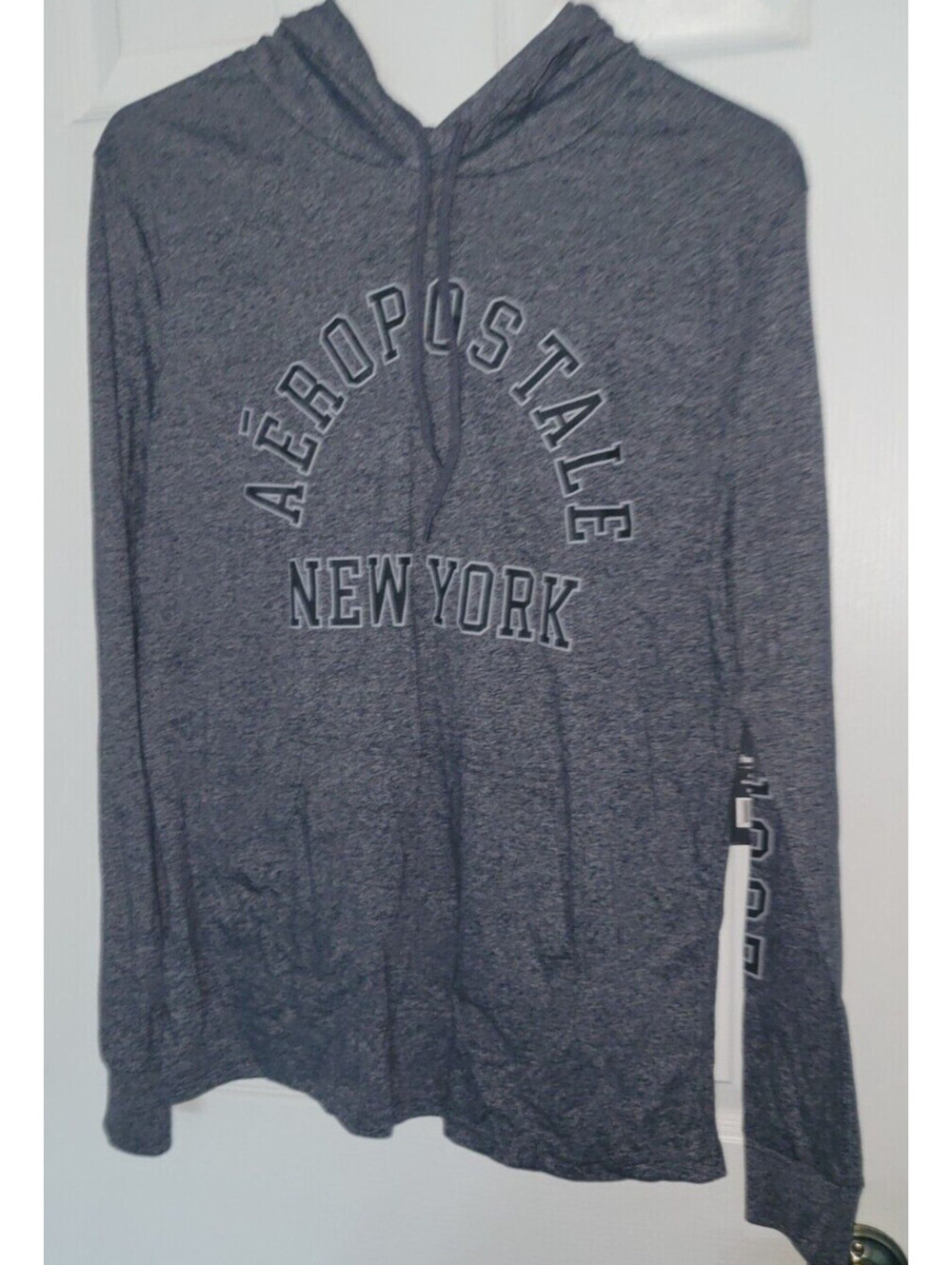 NEW Aeropostale New York Pull Over Hoodie Black Marbled NWT M